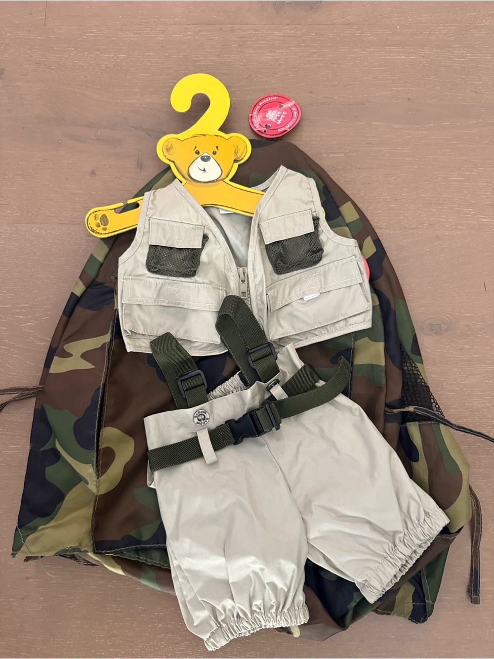 NWT Build-A-Bear Camo Safari Beige Outfit and Tent Set